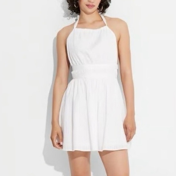 Wild Fable|NWT White Halter Dress in 100% cotton,open back•••Size XXL,Plus size - Picture 1 of 16